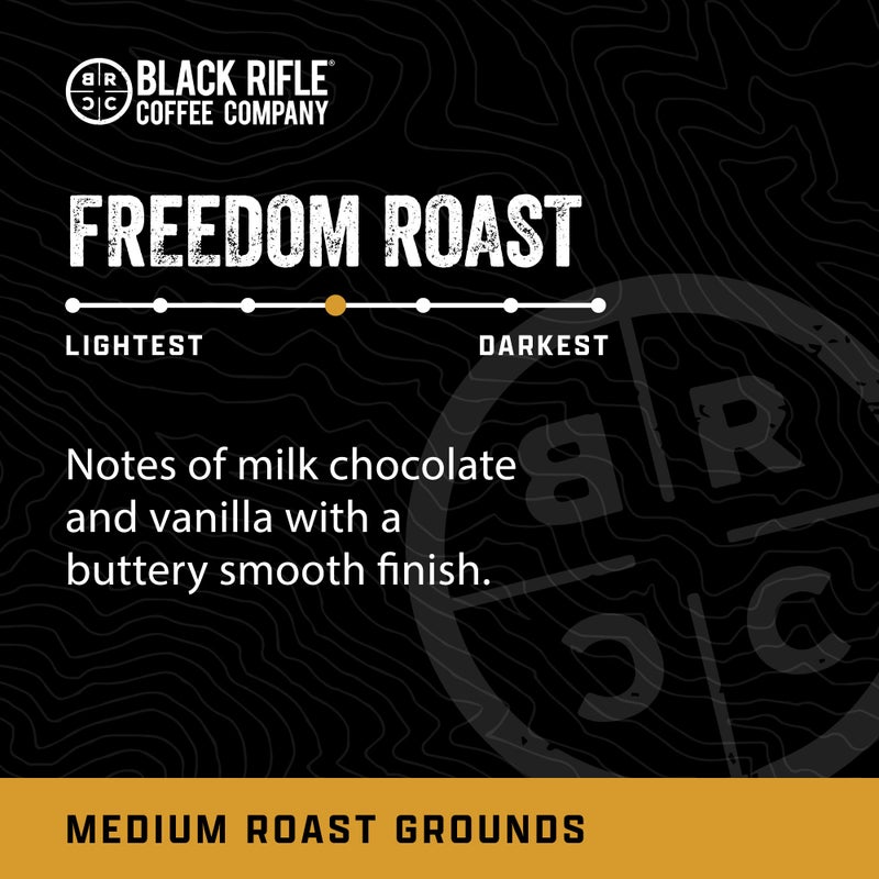 Black Rifle Coffee Company Freedom Roast, 12oz Bag, Ground Coffee Medium Roast - Roasted Blend Made from Arabica Beans - Colombian & Brazilian Beans - Veteran Founded & American Made - Image 2